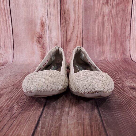 Skechers Cleo Point Toe Ballet Flats Womens Size 8.5 Knit Slip On Natural 158308 - Picture 5 of 15